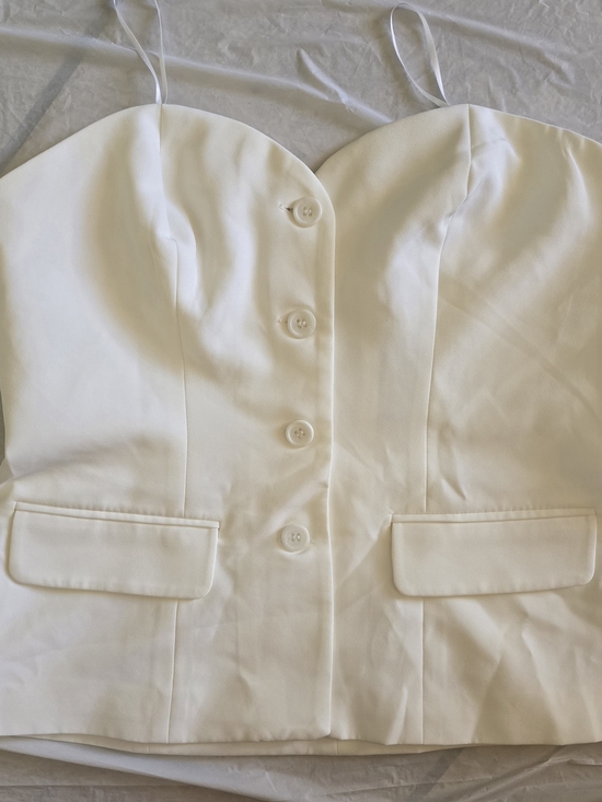 Sincerly Jules Tops - Sincerly Jules White Button-Front Bustier Top